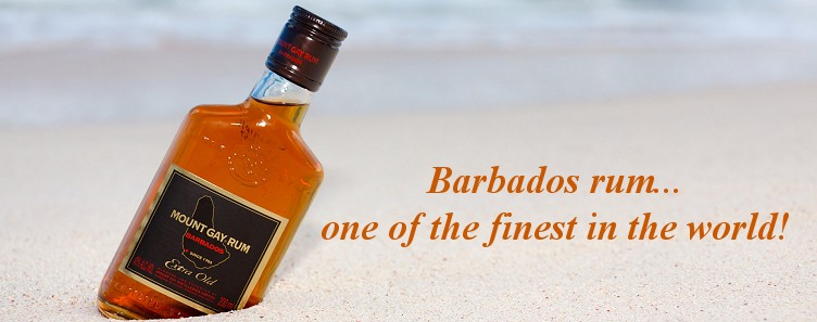 Mountgay Rum on a Barbados beach